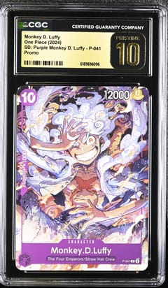 2024 One Piece Starter Deck: Purple Monkey D. Luffy (ST18) Monkey D. Luffy (Non-Holo) #P-041 CGC 10  Pristine