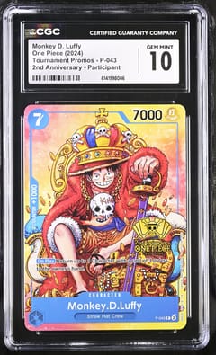 2024 One Piece Tournament Promos Monkey D. Luffy 2nd Anniversary Participant #P-043 CGC 10