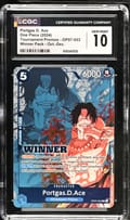 2024 One Piece Tournament Promos Portgas D. Ace Winner Pack Oct.-Dec. #OP07-053 CGC 10