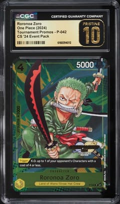 2024 One Piece Tournament Promos Roronoa Zoro CS '24 Event Pack (Silver Foil) #P-042 CGC 10  Pristine