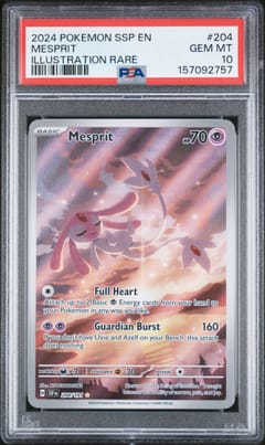 2024 Pokemon Ssp En-Surging Sparks Mesprit Illustration Rare #204 PSA 10