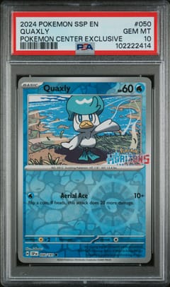 2024 Pokemon Ssp En-Surging Sparks Quaxly Pokemon Center Exclusive #050 PSA 10