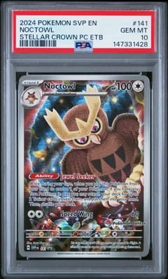 2024 Pokemon Svp En-Sv Black Star Promo Noctowl Stellar Crown Pc Etb #141 PSA 10