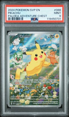 2024 Pokemon Svp En-Sv Black Star Promo Pikachu Paldea Adventure Chest #088 PSA 9