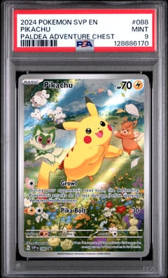 2024 Pokemon Svp En-Sv Black Star Promo Pikachu Paldea Adventure Chest #088 PSA 9