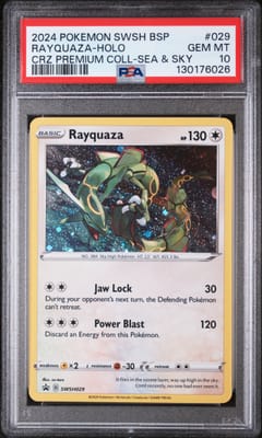2024 Pokemon Swsh Black Star Promo Rayquaza-Holo Crz Premium Coll-Sea & Sky #029 PSA 10