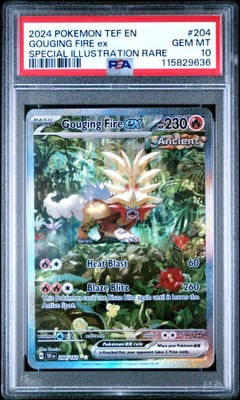 2024 Pokemon Tef En-Temporal Forces Gouging Fire Ex Special Illustration Rare #204 PSA 10