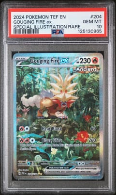 2024 Pokemon Tef En-Temporal Forces Gouging Fire Ex Special Illustration Rare #204 PSA 10