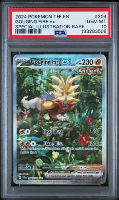2024 Pokemon Tef En-Temporal Forces Gouging Fire Ex Special Illustration Rare #204 PSA 10