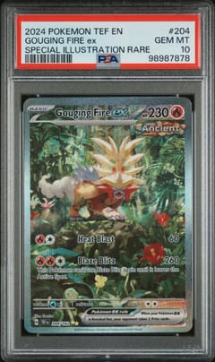 2024 Pokemon Tef En-Temporal Forces Gouging Fire Ex Special Illustration Rare #204 PSA 10