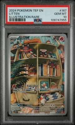 2024 Pokemon Tef En-Temporal Forces Litten Illustration Rare #167 PSA 10