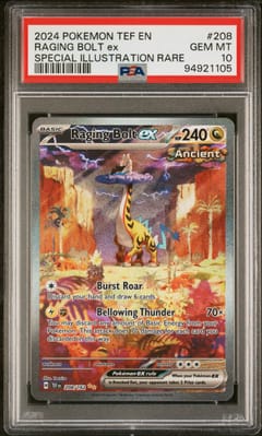 2024 Pokemon Tef En-Temporal Forces Raging Bolt Ex Special Illustration Rare #208 PSA 10