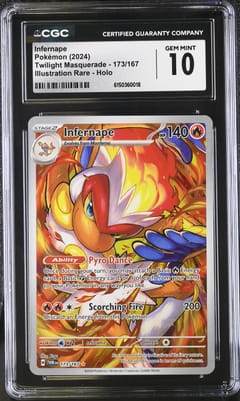 2024 Pokemon Twilight Masquerade - TWM EN Infernape Illustration Rare Holo #173/167 CGC 10