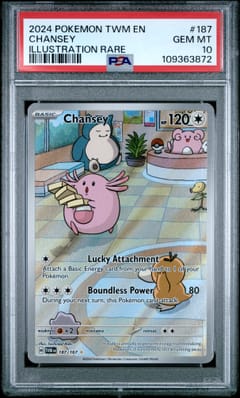 2024 Pokemon Twm En-Twilight Masquerade Chansey Illustration Rare #187 PSA 10