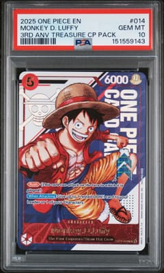 2025 One Piece 3rd Anniversary! One Piece Card Treasure Campaign Pack Monkey D. Luffy #014 PSA 10