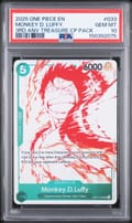 2025 One Piece 3rd Anniversary! One Piece Card Treasure Campaign Pack Monkey D. Luffy #033 PSA 10