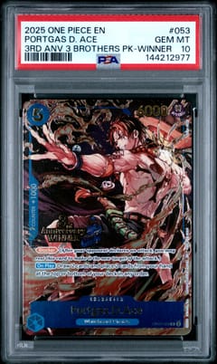 2025 One Piece 3rd Anniversary Tournament 3 Brothers Pack Portgas D. Ace 3rd Anv 3 Brothers Pk-Winner #053 PSA 10