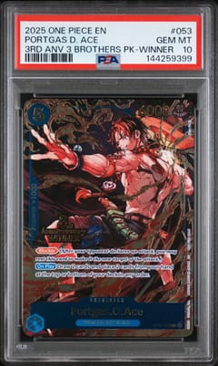 2025 One Piece 3rd Anniversary Tournament 3 Brothers Pack Portgas D. Ace 3rd Anv 3 Brothers Pk-Winner #053 PSA 10