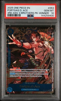 2025 One Piece 3rd Anniversary Tournament 3 Brothers Pack Portgas D. Ace 3rd Anv 3 Brothers Pk-Winner #053 PSA 10