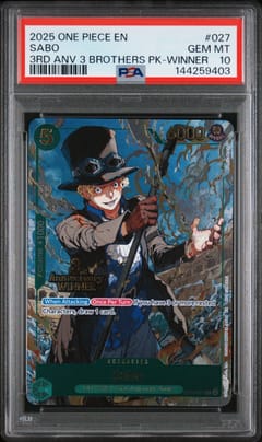 2025 One Piece 3rd Anniversary Tournament 3 Brothers Pack Sabo 3rd Anv 3 Brothers Pk-Winner #027 PSA 10