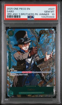 2025 One Piece 3rd Anniversary Tournament 3 Brothers Pack Sabo 3rd Anv 3 Brothers Pk-Winner #027 PSA 10