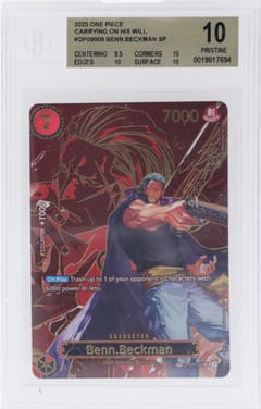 2025 One Piece Card Game Carrying on His Will Benn.Beckman SP #OP09009 BGS 10  Pristine