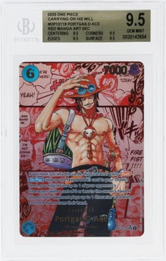2025 One Piece Card Game Carrying on His Will Portgas.D.Ace RED MANGA ART SEC #OP13119 BGS 9.5