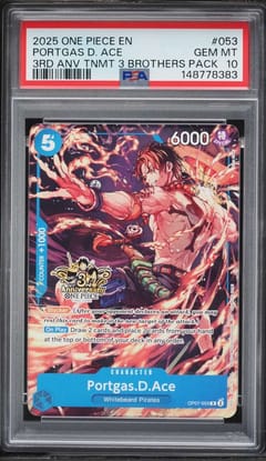 2025 One Piece Card Game Promos Portgas.D.Ace R/(3rd Anniversary Event Winner Prize) #OP07053 BGS 10  Pristine