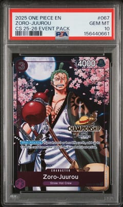 2025 One Piece Championship 2025-26 Event Pack Zoro-Juurou #067 PSA 10