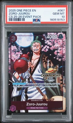 2025 One Piece Championship 2025-26 Event Pack Zoro-Juurou #067 PSA 10