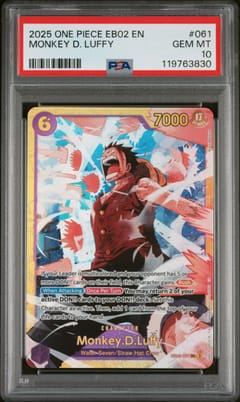 2025 One Piece Eb02-Extra Booster -Anime 25th Collection- Monkey D. Luffy #061 PSA 10