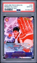 2025 One Piece Eb02-Extra Booster -Anime 25th Collection- Monkey D. Luffy Alternate Art #061 PSA 10