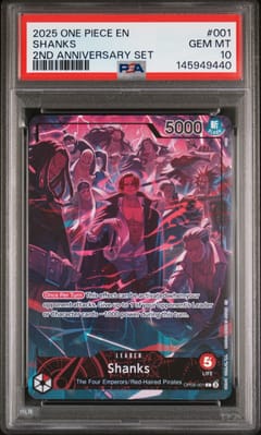 2025 One Piece English Version 2nd Anniversary Set Shanks #001 PSA 10