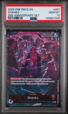 2025 One Piece English Version 2nd Anniversary Set Shanks #001 PSA 10