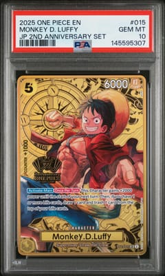 2025 One Piece Japanese 2nd Anniversary Set Monkey D. Luffy #015 PSA 10