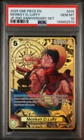 2025 One Piece Japanese 2nd Anniversary Set Monkey D. Luffy #015 PSA 10