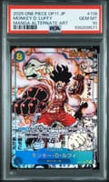 2025 One Piece Japanese Op11-A Fist of Divine Speed Monkey D. Luffy Manga Alternate Art #118 PSA 10