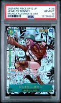 2025 One Piece Japanese Op12-Legacy of the Master Jewelry Bonney Manga Alternate Art #118 PSA 10