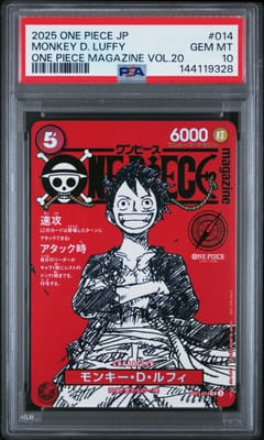 2025 One Piece Japanese Promos Monkey D. Luffy One Piece Magazine Vol.20 #014 PSA 10