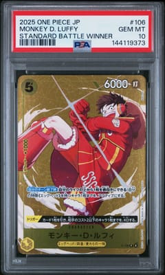 2025 One Piece Japanese Promos Monkey D. Luffy Standard Battle Winner #106 PSA 10