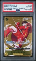 2025 One Piece Japanese Promos Monkey D. Luffy Standard Battle Winner #106 PSA 10