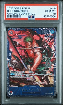 2025 One Piece Japanese Promos Roronoa Zoro Official Event Prize #015 PSA 10
