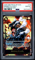 2025 One Piece Op10-Royal Blood Monkey D. Luffy Alternate Art #118 PSA 10