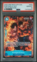 2025 One Piece Op10-Royal Blood Portgas D. Ace Treasure Rare #052 PSA 10