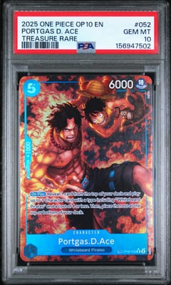 2025 One Piece Op10-Royal Blood Portgas D. Ace Treasure Rare #052 PSA 10