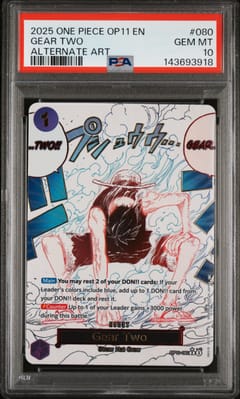 2025 One Piece Op11-A Fist of Divine Speed Gear Two Alternate Art #080 PSA 10