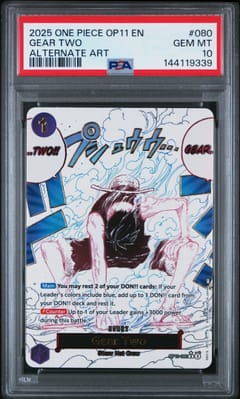 2025 One Piece Op11-A Fist of Divine Speed Gear Two Alternate Art #080 PSA 10