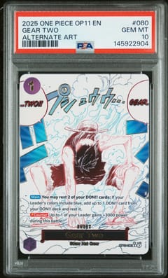 2025 One Piece Op11-A Fist of Divine Speed Gear Two Alternate Art #080 PSA 10