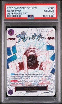 2025 One Piece Op11-A Fist of Divine Speed Gear Two Alternate Art #080 PSA 10