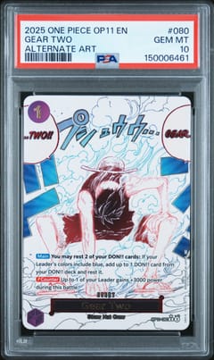 2025 One Piece Op11-A Fist of Divine Speed Gear Two Alternate Art #080 PSA 10